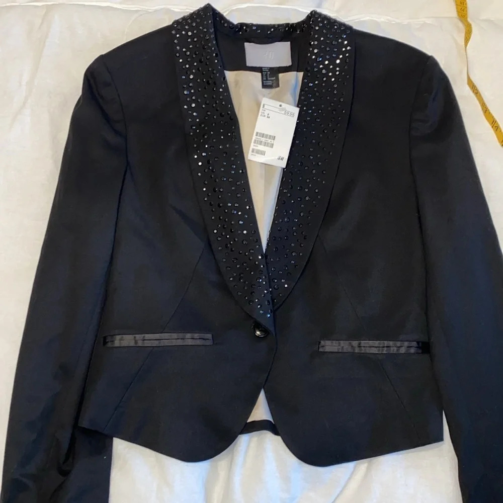 NWT H&M Sequin Tuxedo Style Blazer